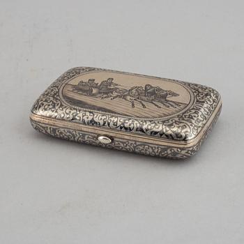 A russian silver niello box,  Moscow 1895.