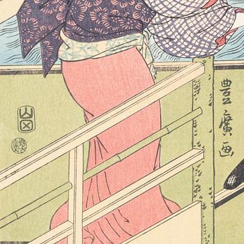 Fem träsnitt ur mapp utgiven av Tokyo Bijutsu Kankokai (Tokyo Art Publishing Association", tidigt 1900-tal.