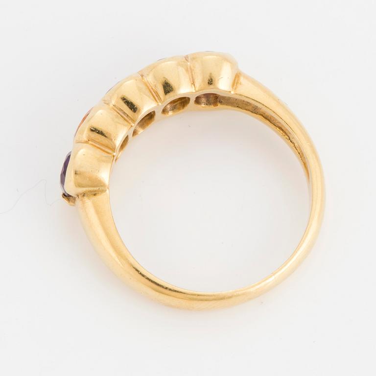 RING with amethyst and citrine.