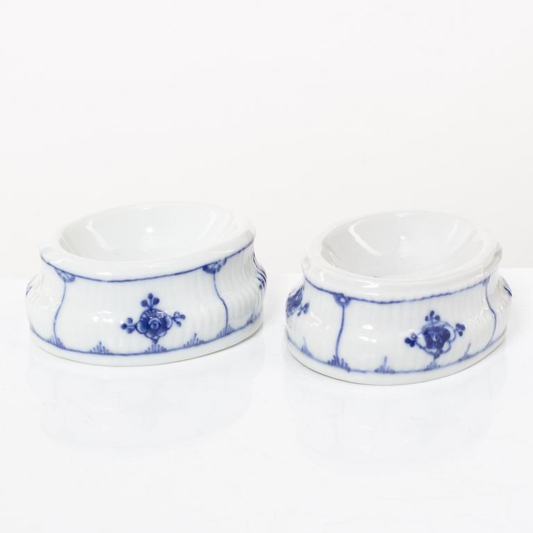A Royal Copenhagen Denmark 'Blue Fluted' pair of salts, 19th century.