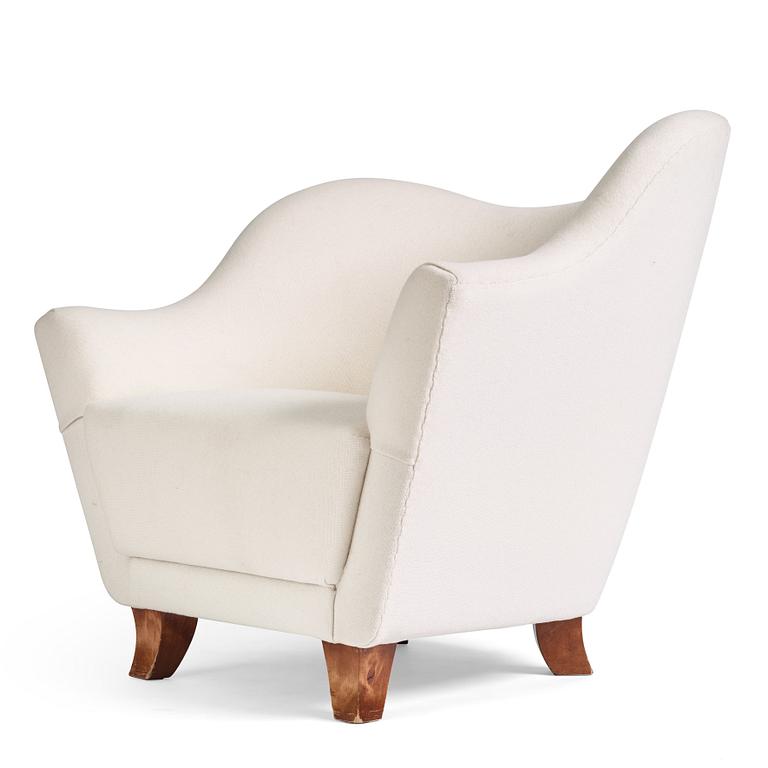 Carl Cederholm, a Swedish Modern asymmetrical armchair, Stil & Form Stockholm 1940s.