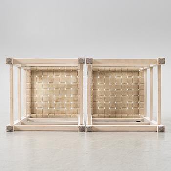 John Kandell, Bar stools, a pair, "Schablon", Källemo, late 20th century.