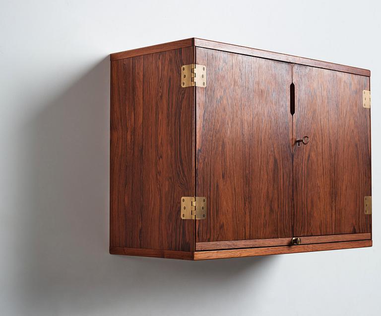 Svend Langkilde, a rosewood wall hung bar cabinet, Langkilde Møbler, Denmark 1960s.