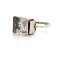 Wiwen Nilsson, Ring, silver with faceted rock crystal, Lund 1947.
