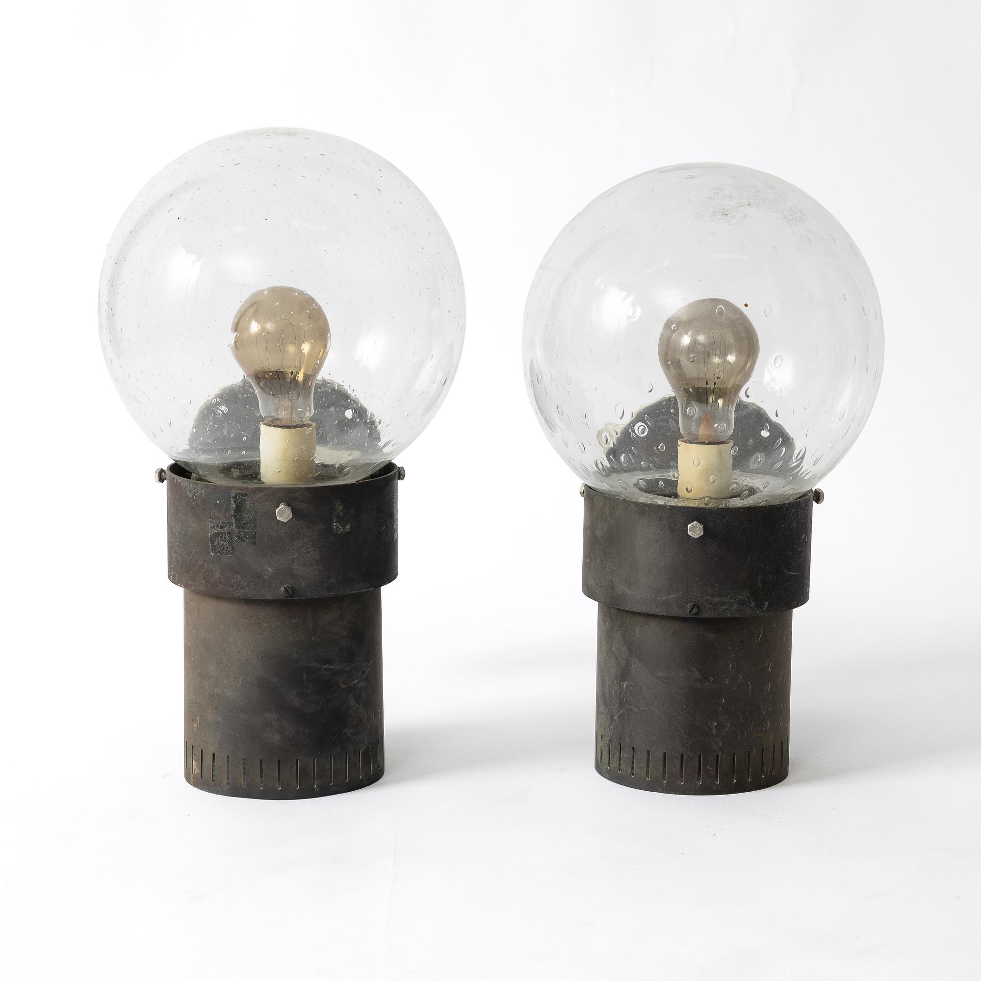 Anders Pehrson, Wall lights/façade lighting, a pair, “King”, Ateljé Lyktan, 1973.