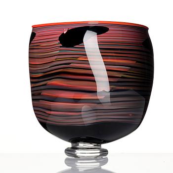 Gunnar Cyrén, a graal glass vase, Orrefors, Sweden, 1989.