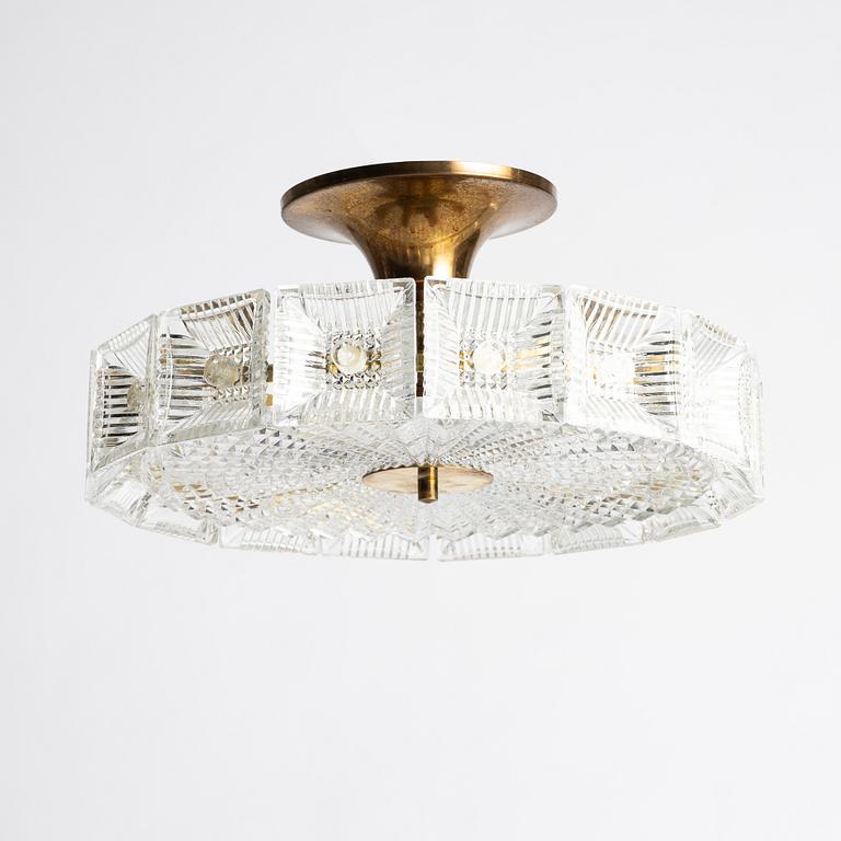Carl Fagerlund, ceiling lamp, Orrefors, second half of the 20th century.