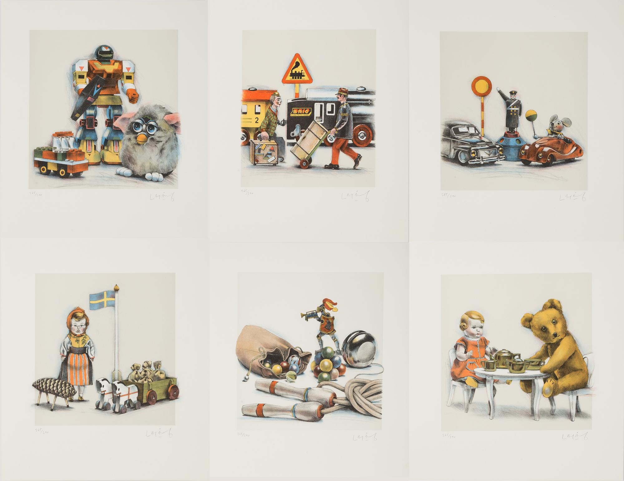LASSE ÅBERG, portfolio with 6 lithographs in colour, signed 265/290.
