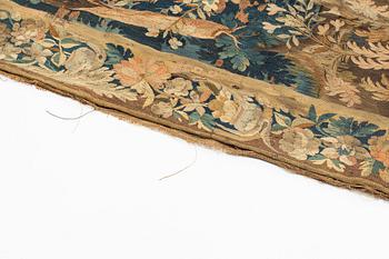 Vävd tapet, "Verdure", gobelängteknik, ca 376 x 289 cm, Flandern omkring år 1700-1700-talets förra hälft.