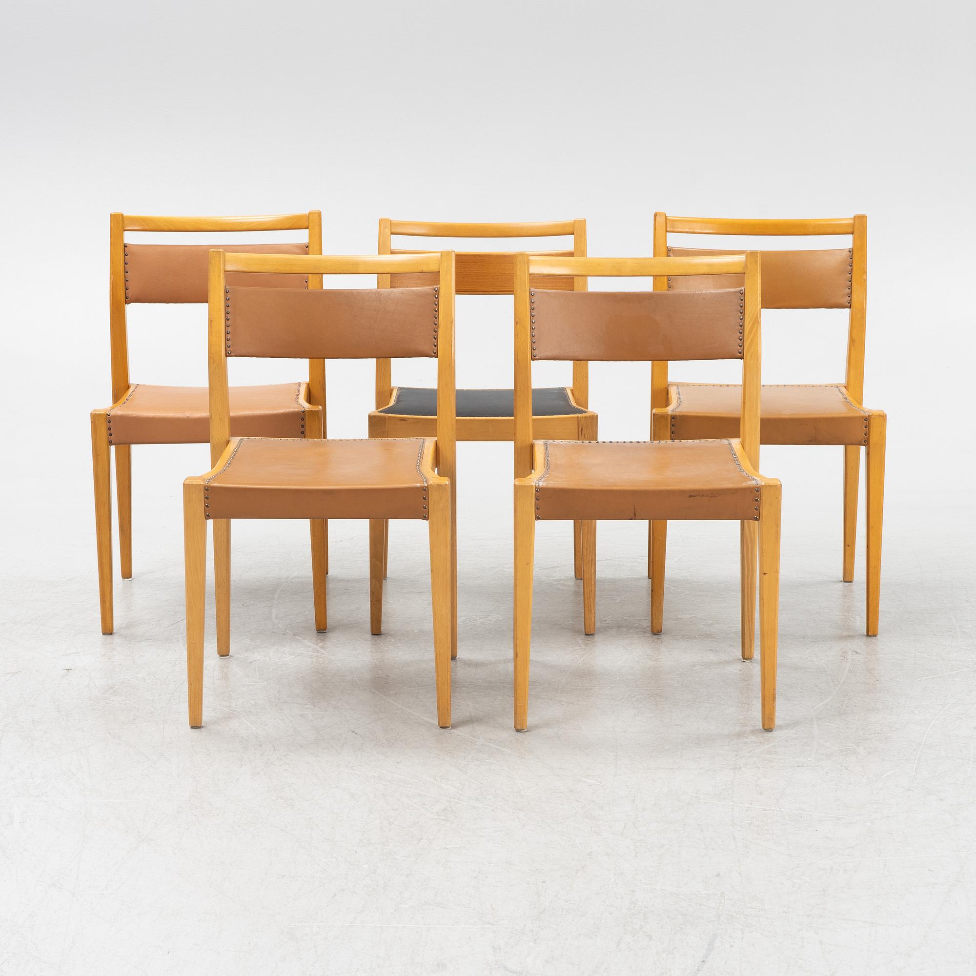 Axel Larsson, a set of five chairs, model "8-107", Svenska Möbelfabrikerna Bodafors, 1950-60s.