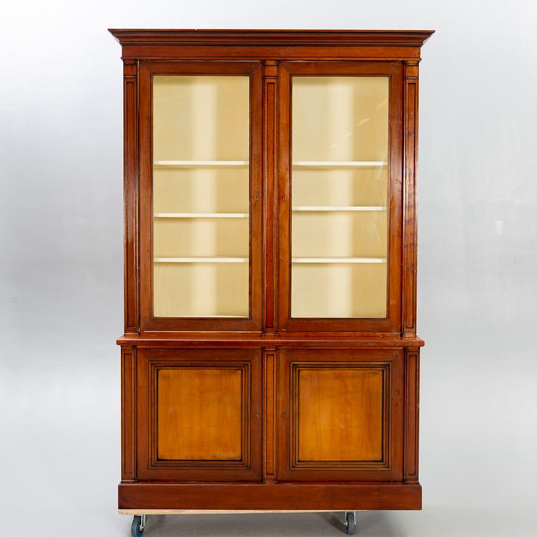 A modern mahogany display cabinet.