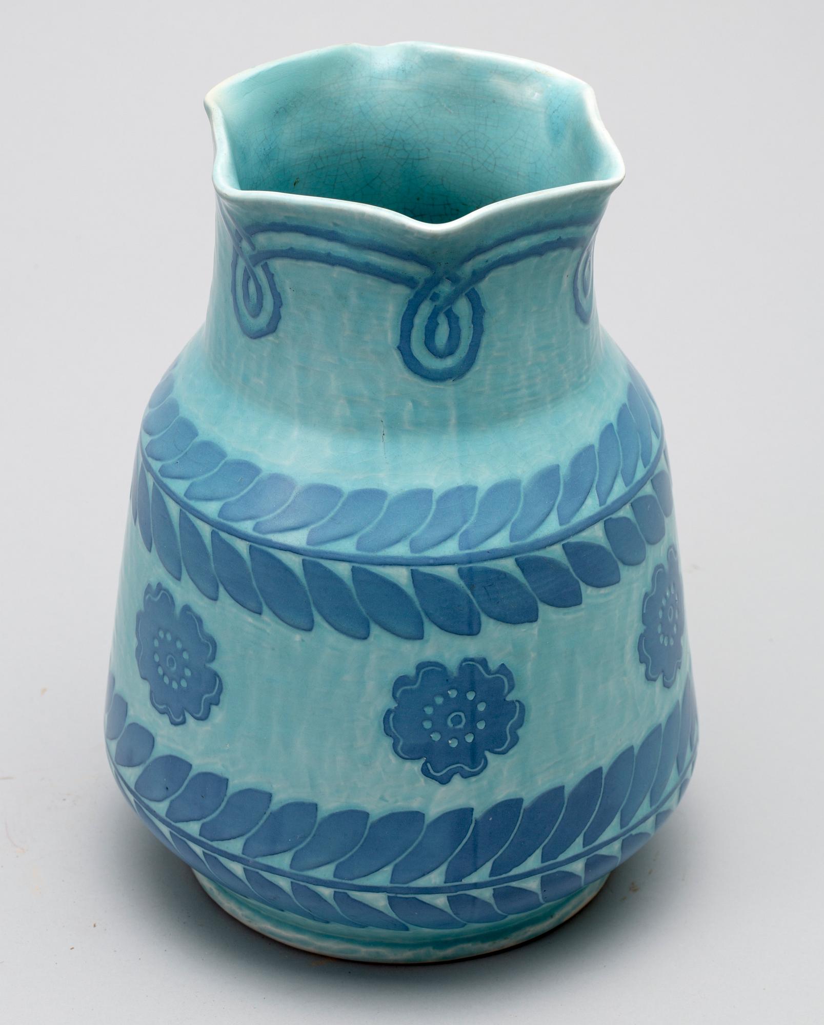 VAS, flintgods, Josef Ekberg, Gustavsberg, Sgrafitto, 1914.