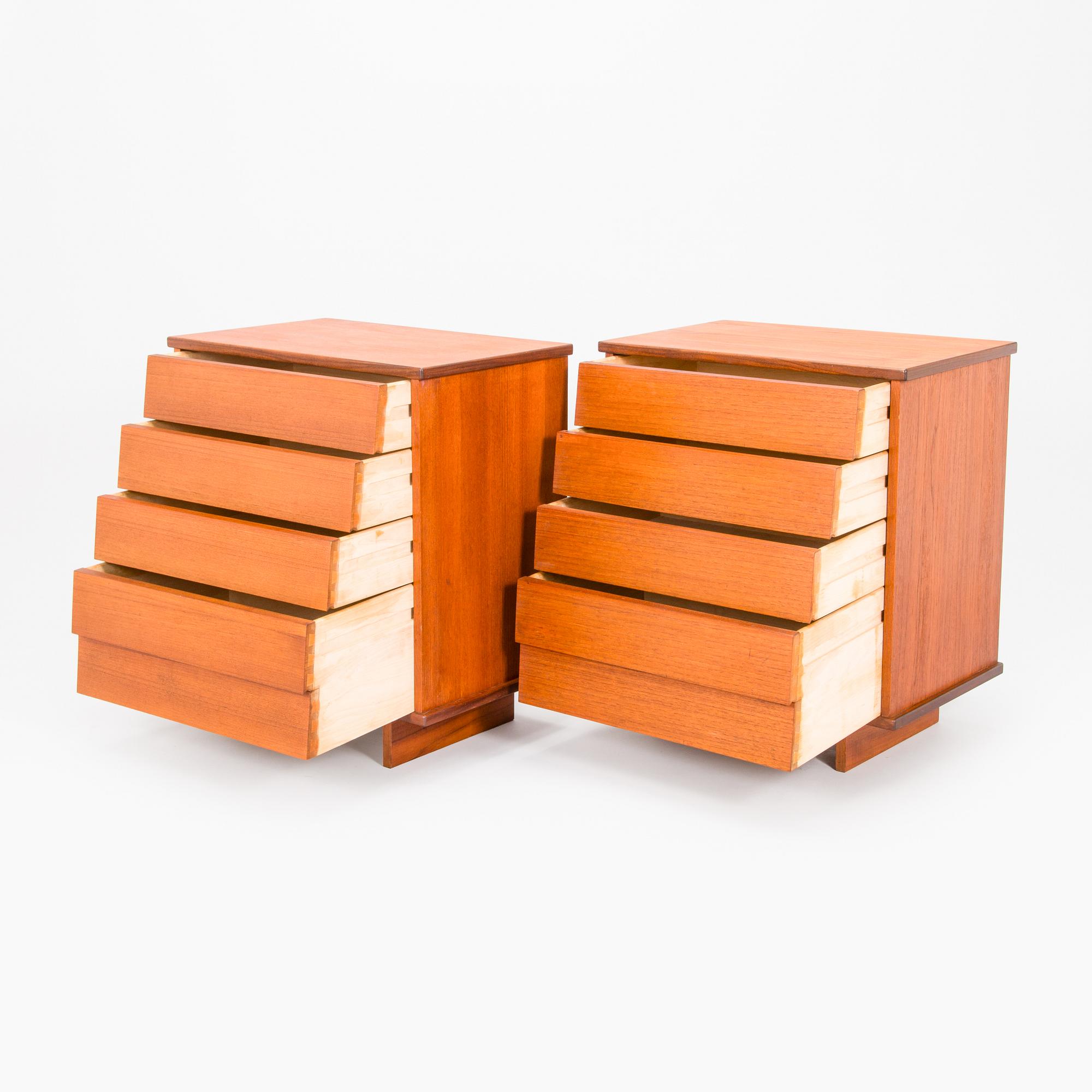 Ilmari Tapiovaara, A pair of bedside tables model 1503 for Asko Finland, 1960s.