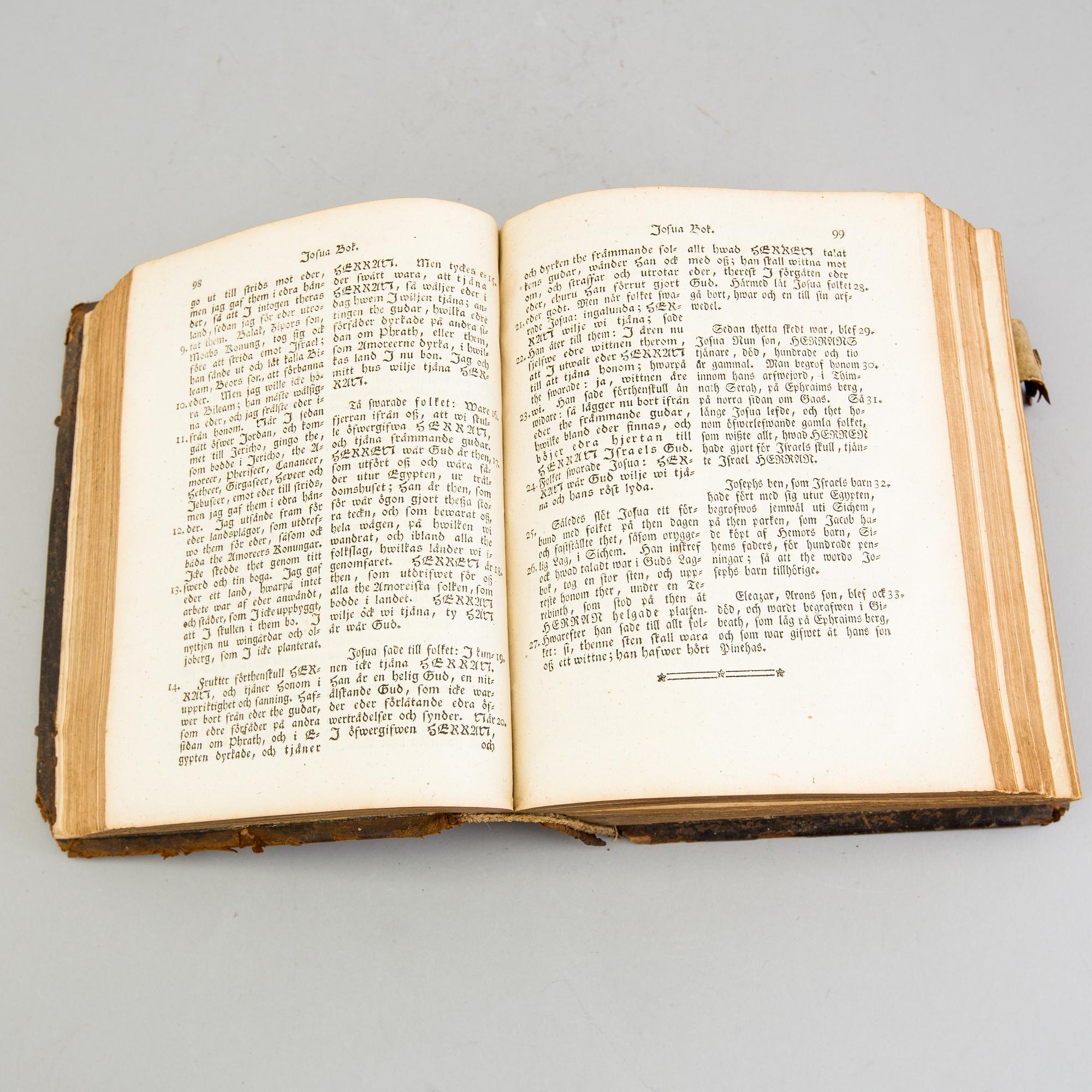 A BOOK, "Prof-öfwersättning by then Holy Scriptures", Stockholm (Johan Pfeiffer) 1774.