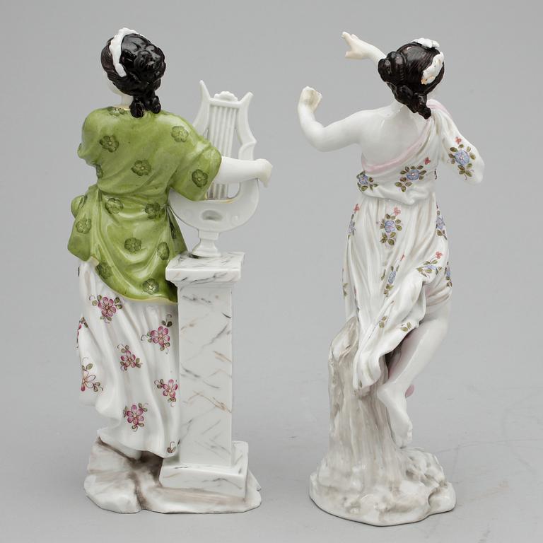 FIGURINER, 2 st. Meissen. 1800/1900-tal.