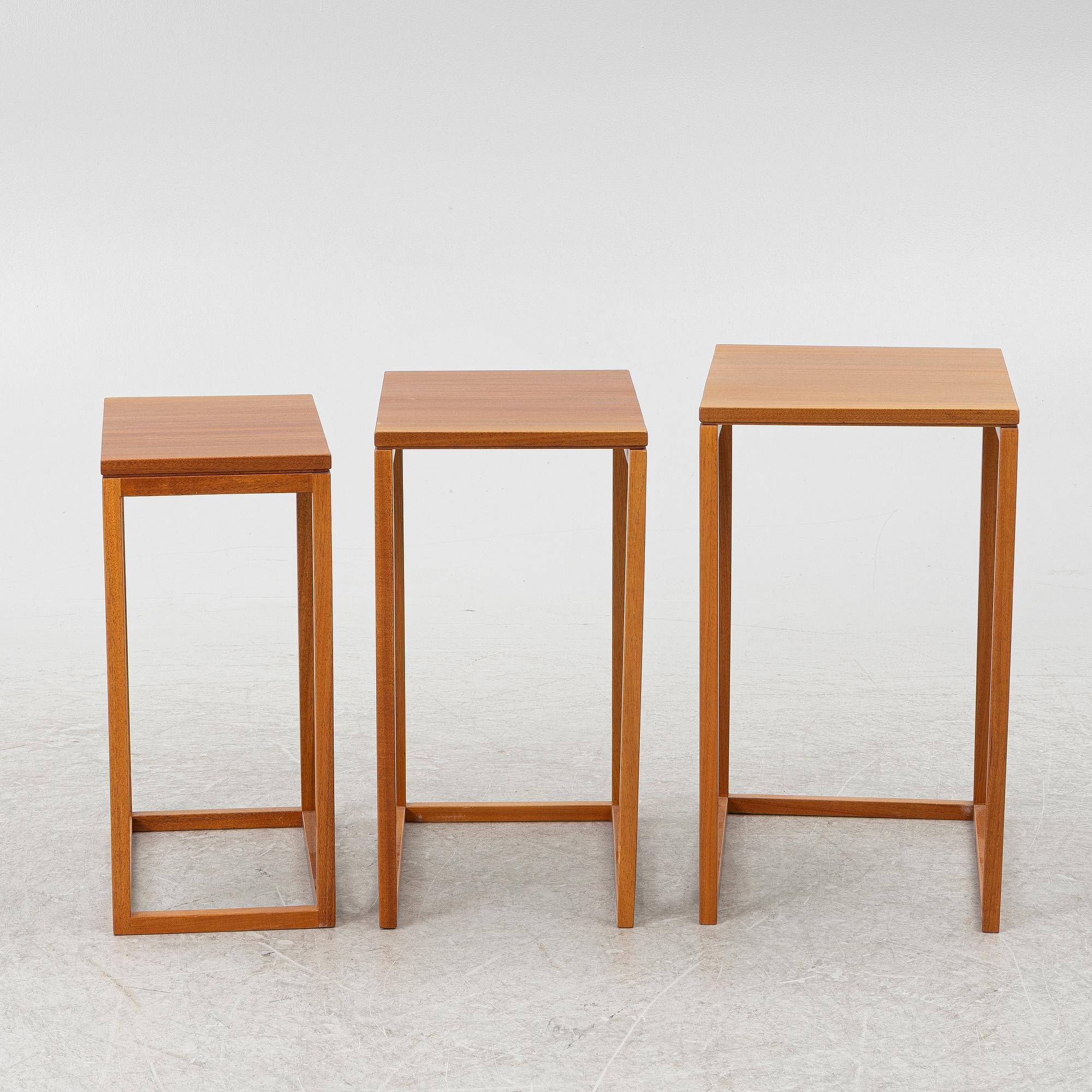 Ulla Christiansson, nesting table, 3 pieces, "Trio", K Andersson & Söner, late 20th century.