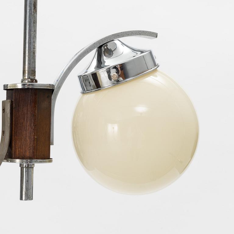 A glass ceiling light, 1930's.