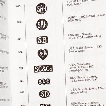 BÖCKER, 11 VOL, om guld, silver och tenn, 1900-tal.