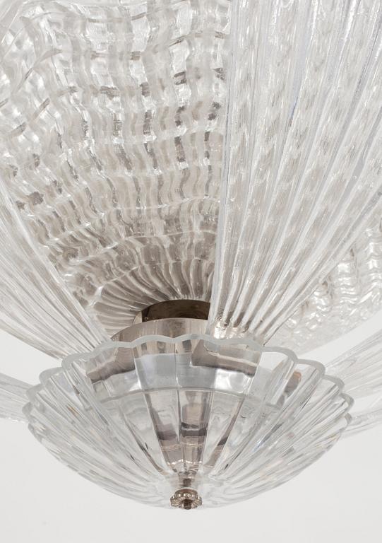 A Fritz Kurz glass celinglamp by Orrefors, Sweden 1940's.