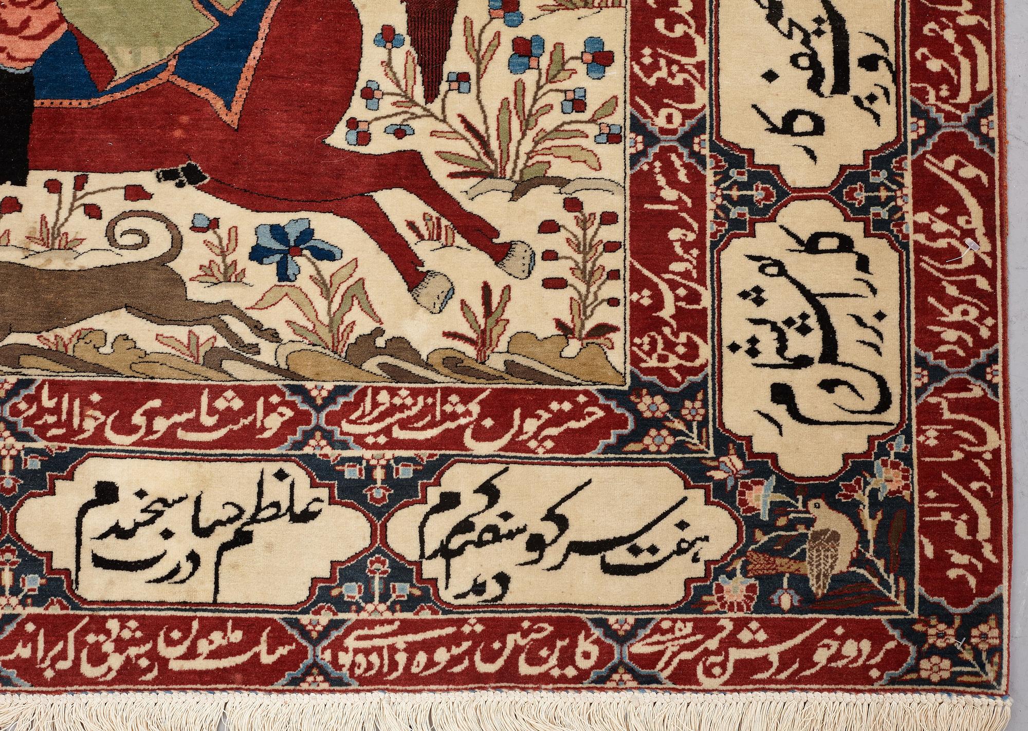 MATTA, semiantik Keshan figural, s.k. Motachem, ca 205,5 x 140,5 cm.