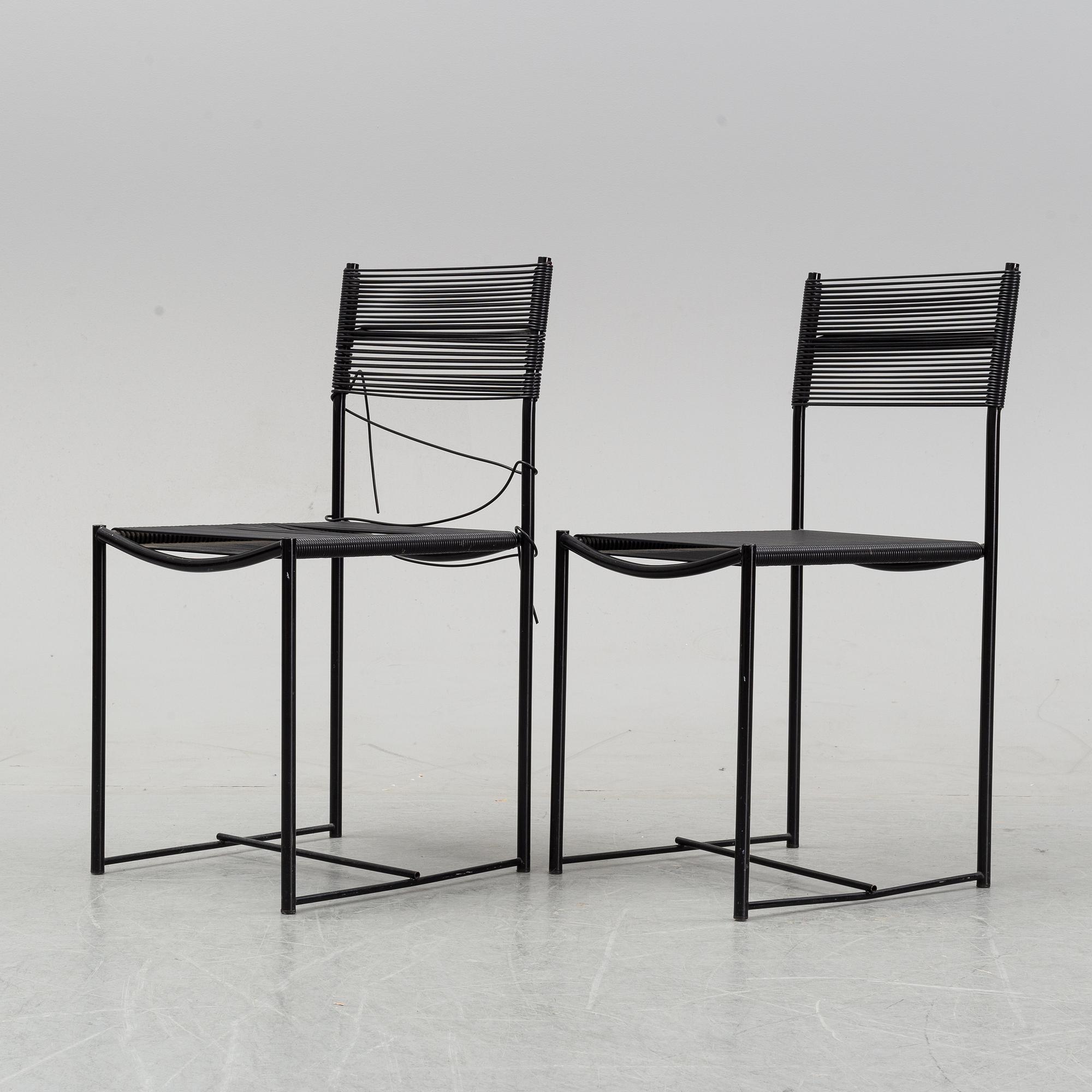 Giandomenico Belotti, six 'Spaghetti' chairs, Alias, Italy.
