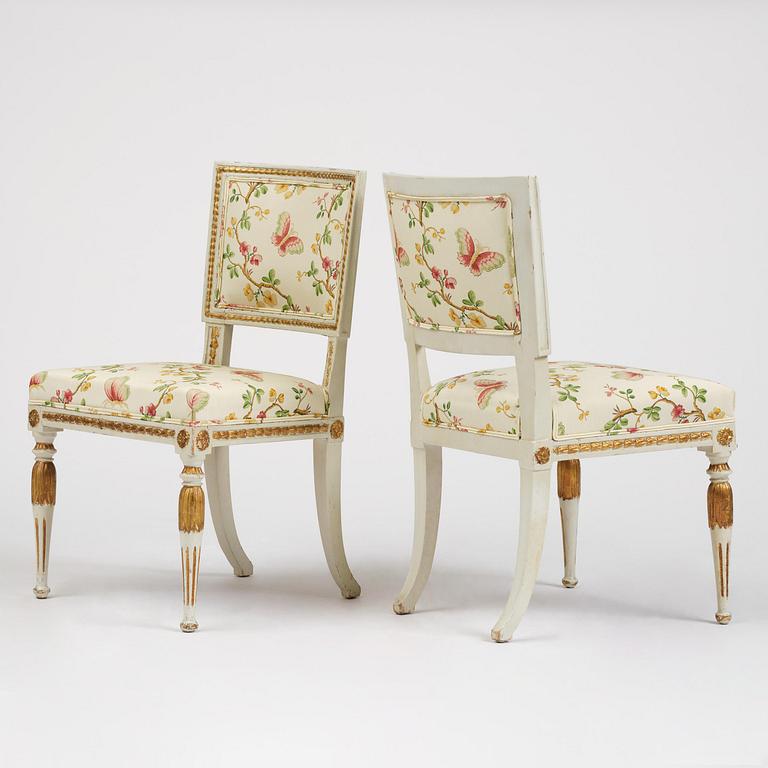 A set of four late Gustavian 'Sulla' chairs, Stockholm, circa 1800.