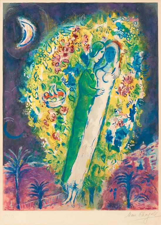 Marc Chagall (Efter), "Couple dans les mimosas", ur "Nice et la Côte d'Azur".