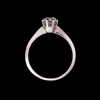 RING, 18K vitguld, briljantslipad diamant 1,14 ct, kulett. N. Westerback Helsingfors 1967. Vikt 4,7 g.