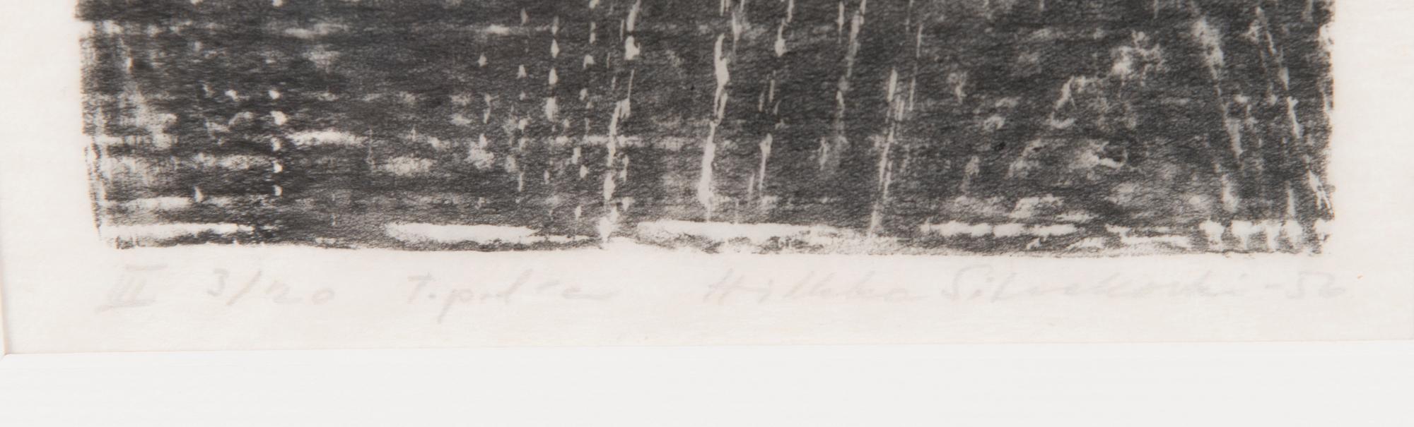 HILKKA SILVEKOSKI, 2 kpl puupiirroksia, signeeratut ja päivätyt -52/-56.