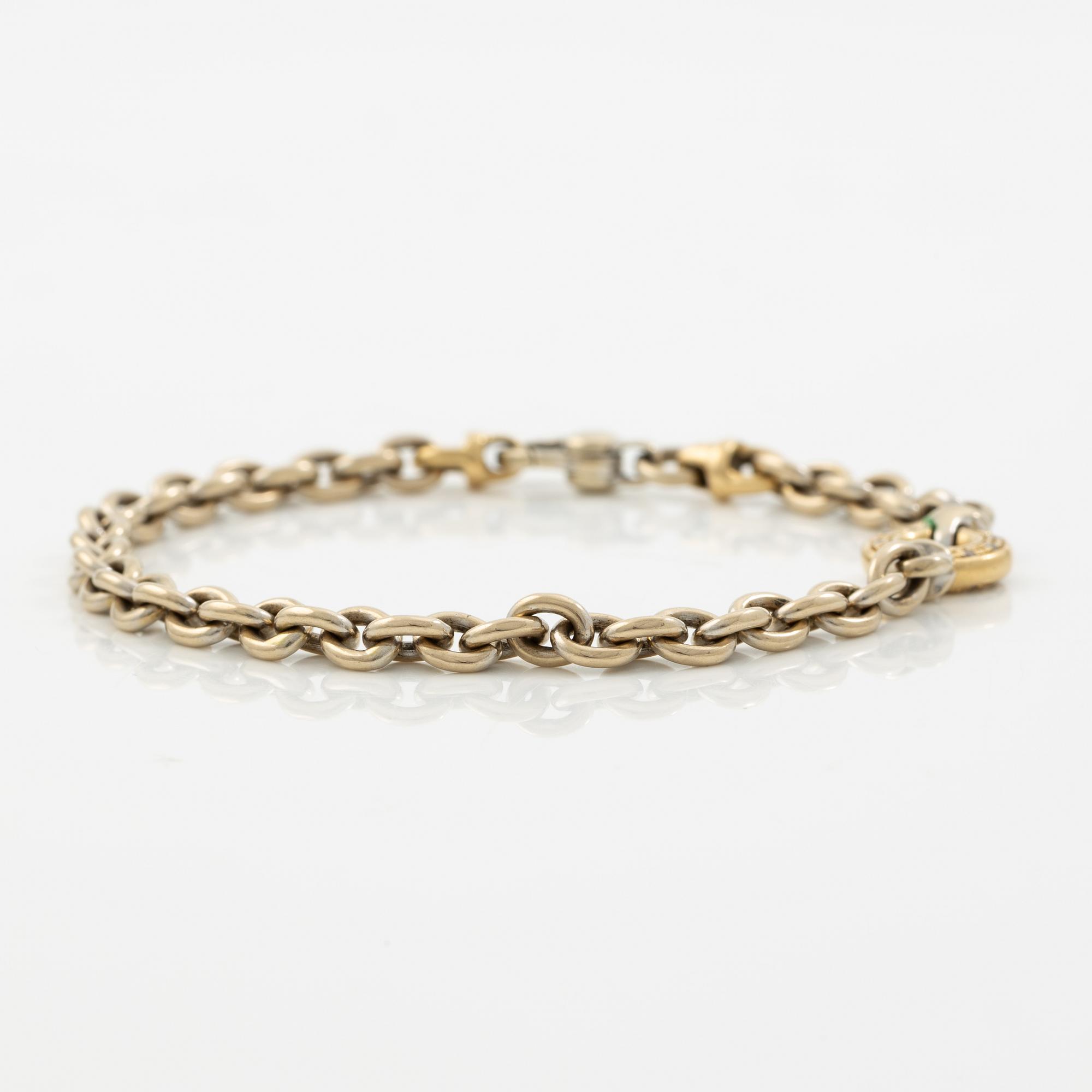 Bracelet 18K gold in various colour variations with round brilliant-cut diamonds.