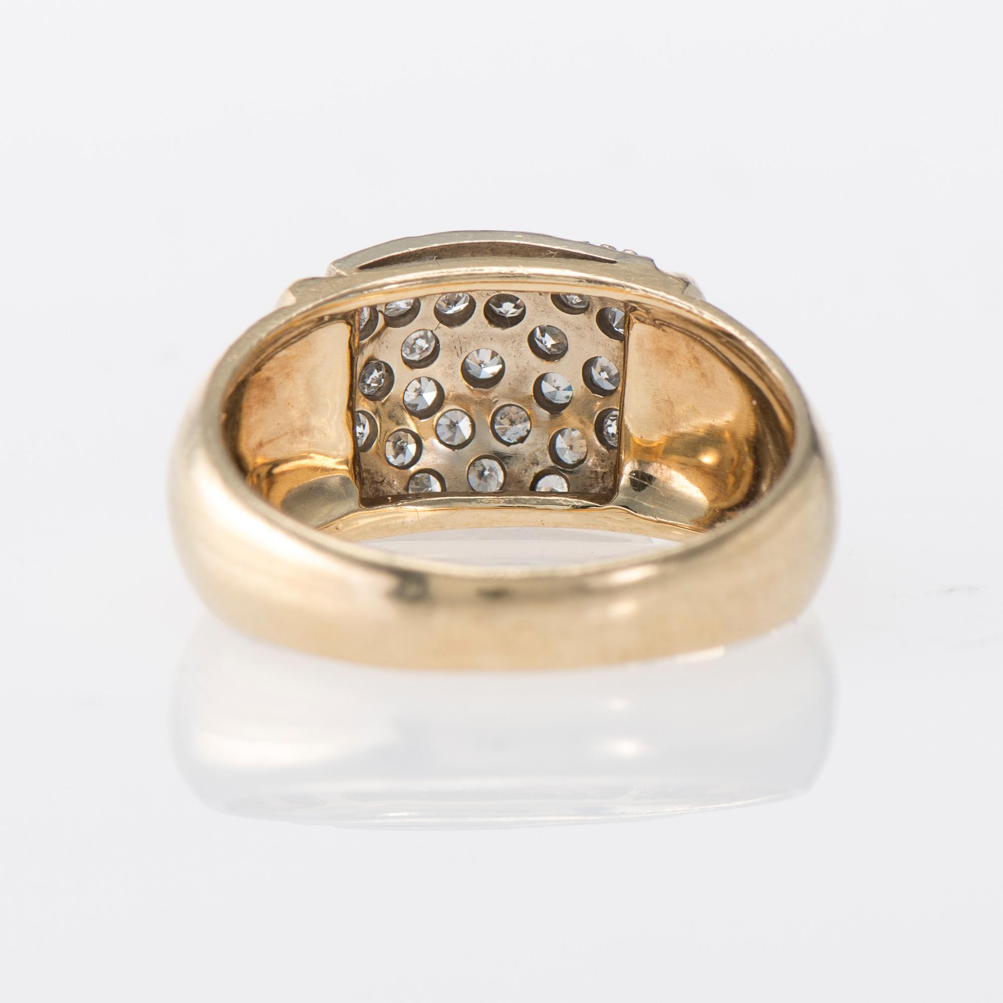 RING, 14K guld, 8/8-slipade diamanter. 1994. Vikt ca 5,8 g.