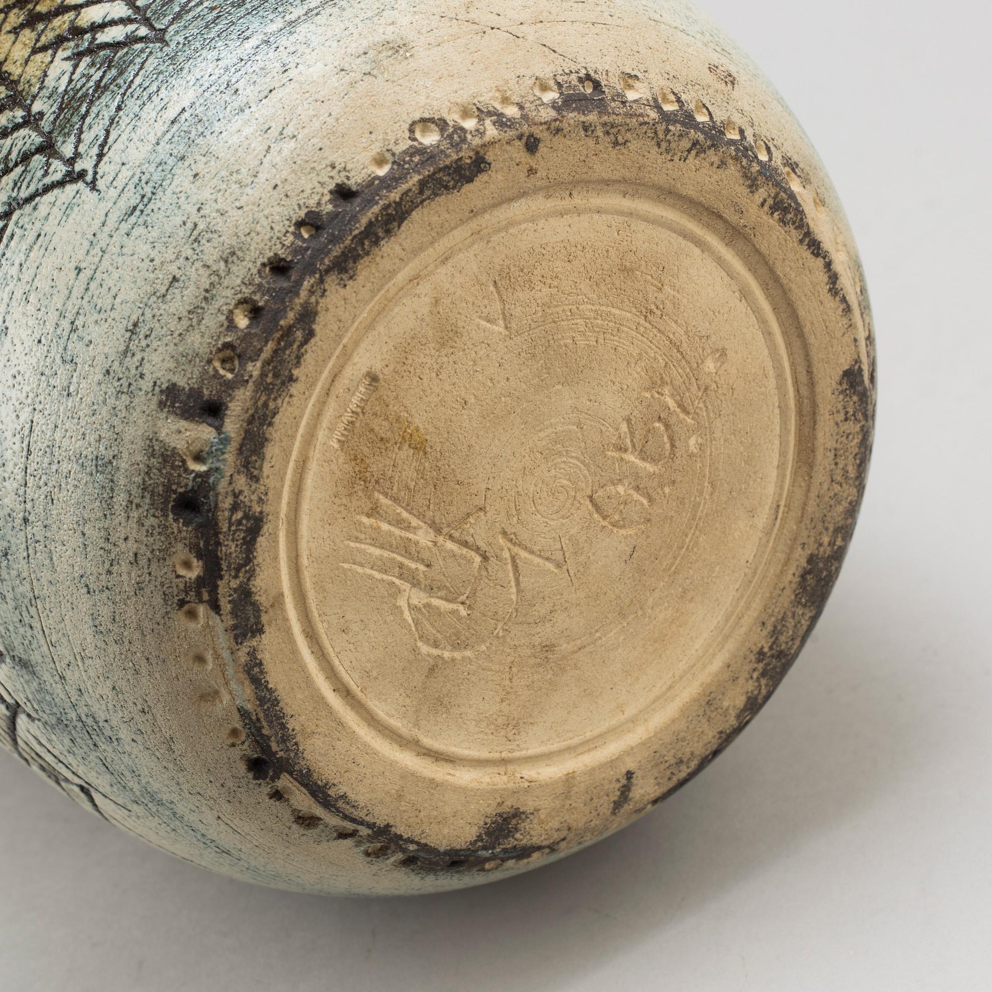 ANDERS BRUNO LILJEFORS, vas, stengods, signerad, Gustavsberg Studiohanden, 1900-talets mitt.