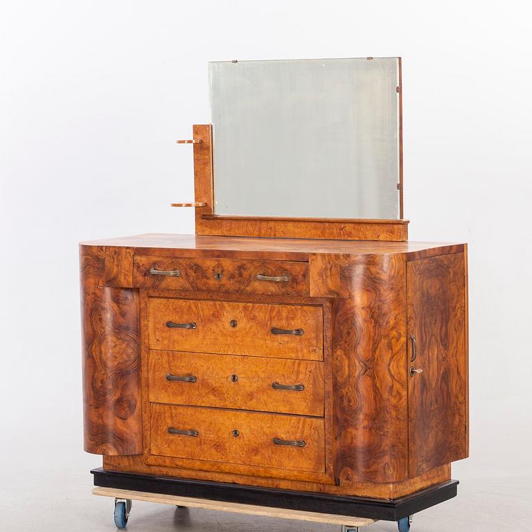 Spegelbyrå, art deco-stil, 1900-talets mitt.