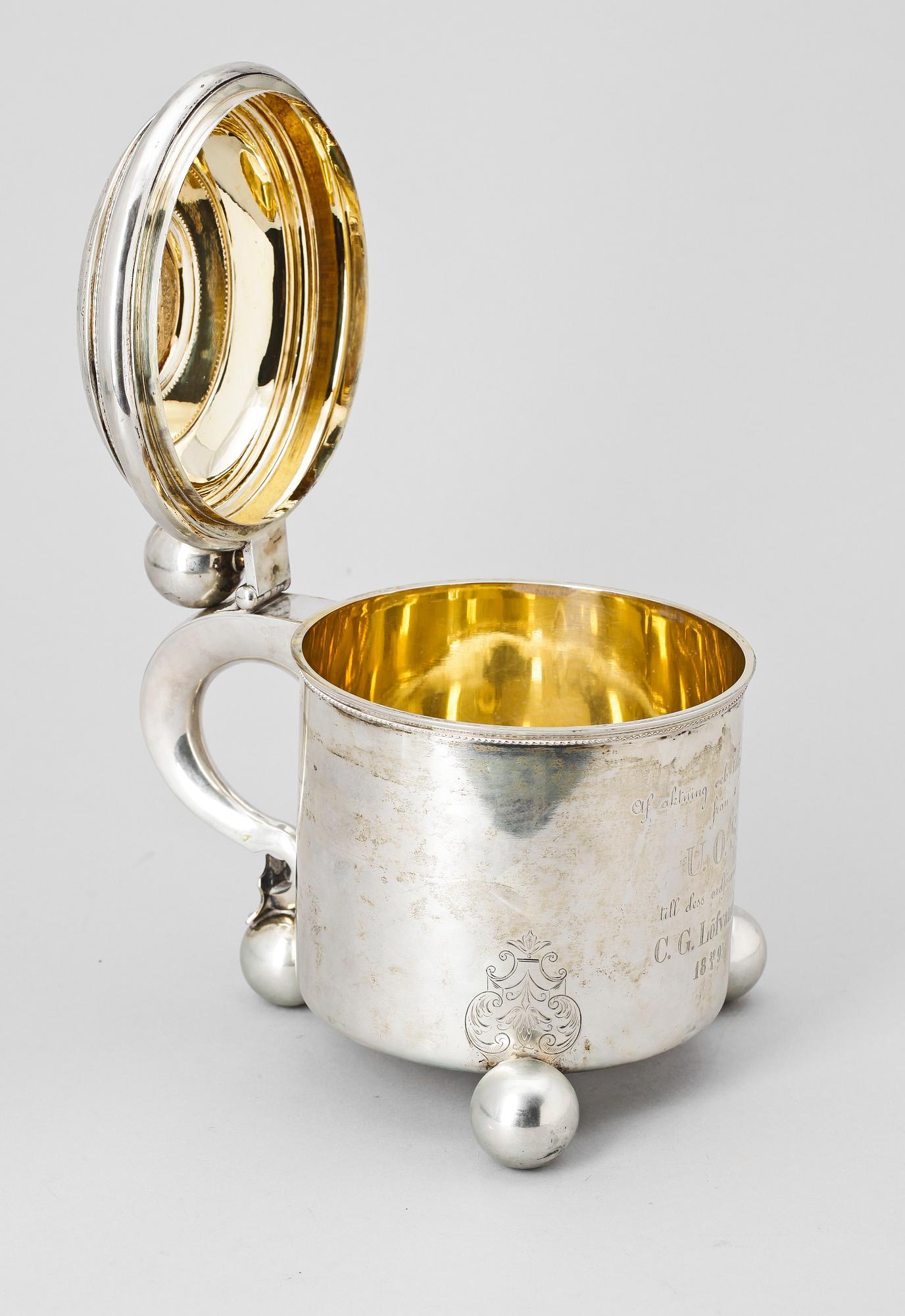 STOP, silver, barockstil, GAB Stockholm 1894. Vikt ca 785 gram.