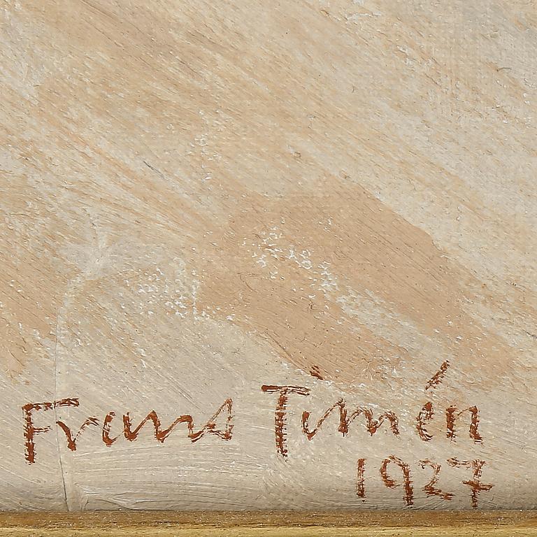 FRANS TIMÉN, olja på pannå. Signerad och daterad 1927.