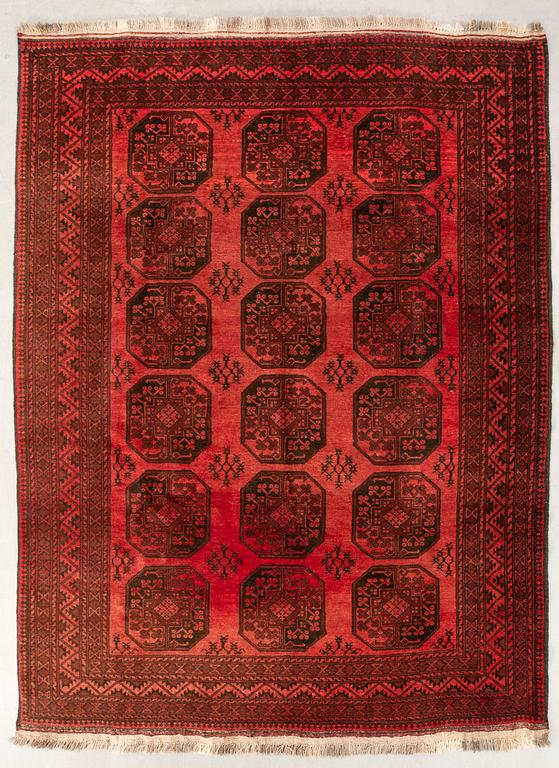 Afghan rug, old, approximately 272x205 cm.