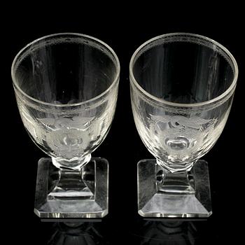 10 gustavian styre wineglasses, early 20th century.