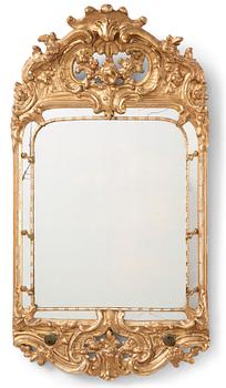 A Swedish Rococo two-light girandol mirror, second half of the 18th century.