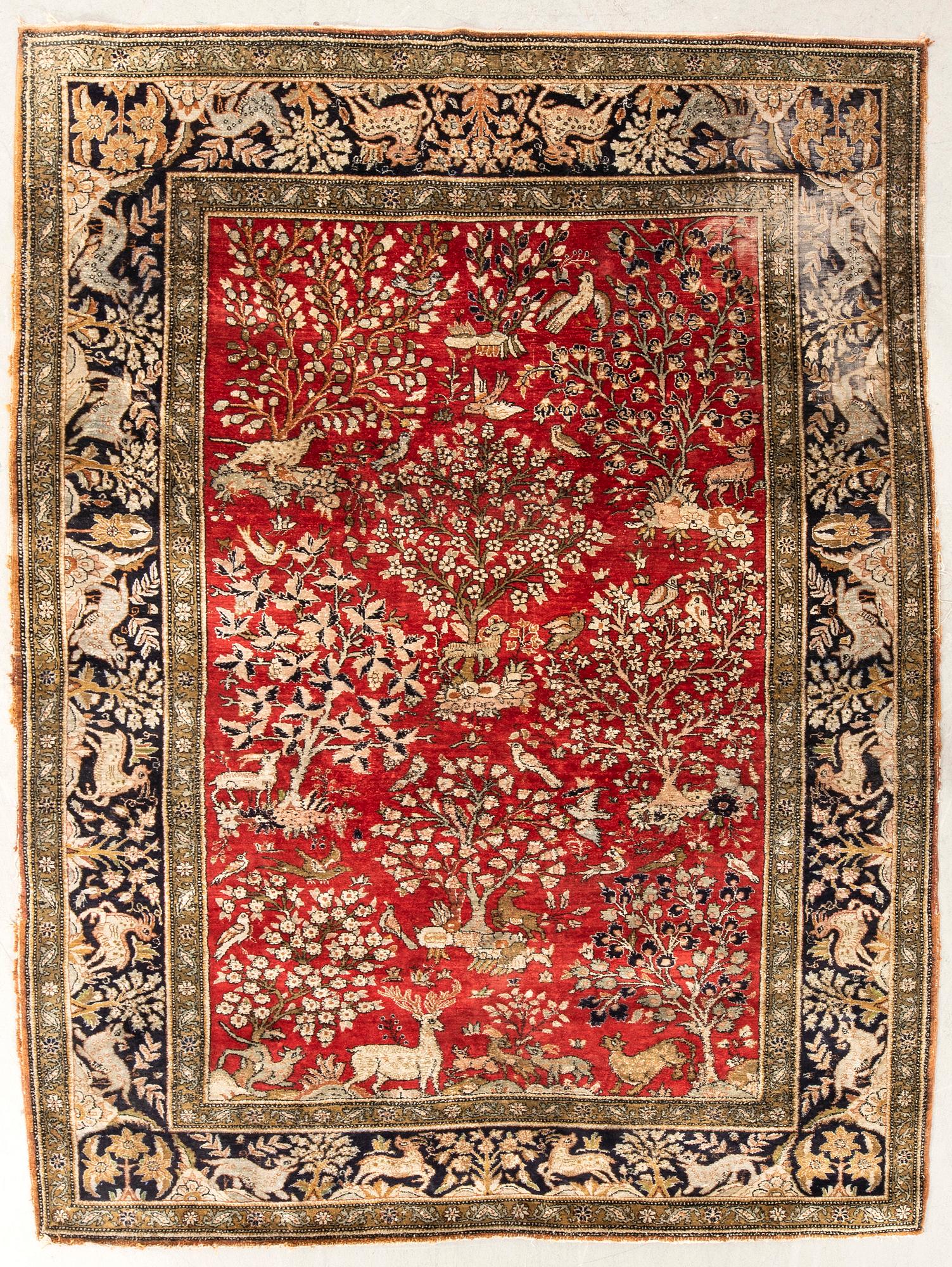 Matta Orientalisk semiantik silke ca 205x137 cm.