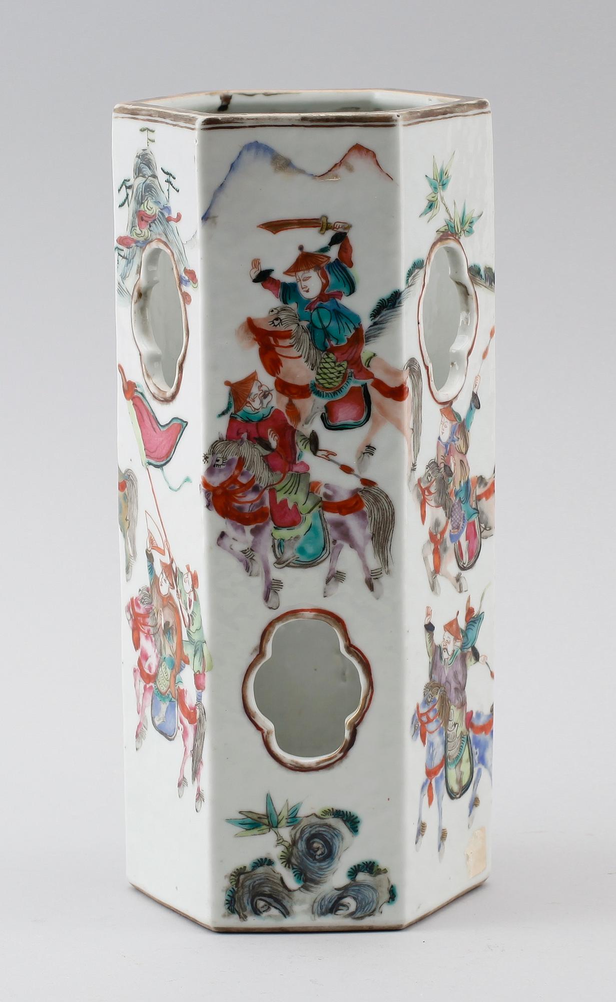 PERUKSTOCK, porslin, Kina, 1800-/1900-tal.