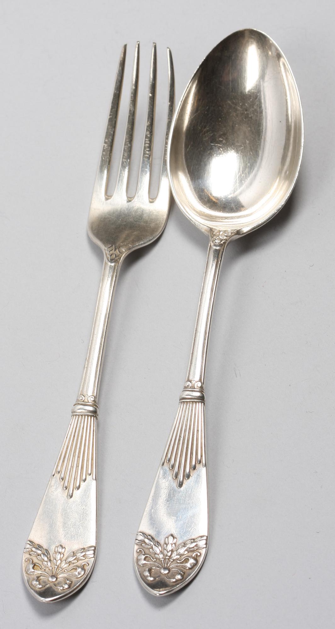 PARTI SILVER, 4 delar, bl a CG Hallberg samt CFN, 1840.