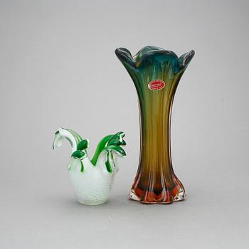 VASER, 2 st, glas. Murano, Italien 1950-60-tal.