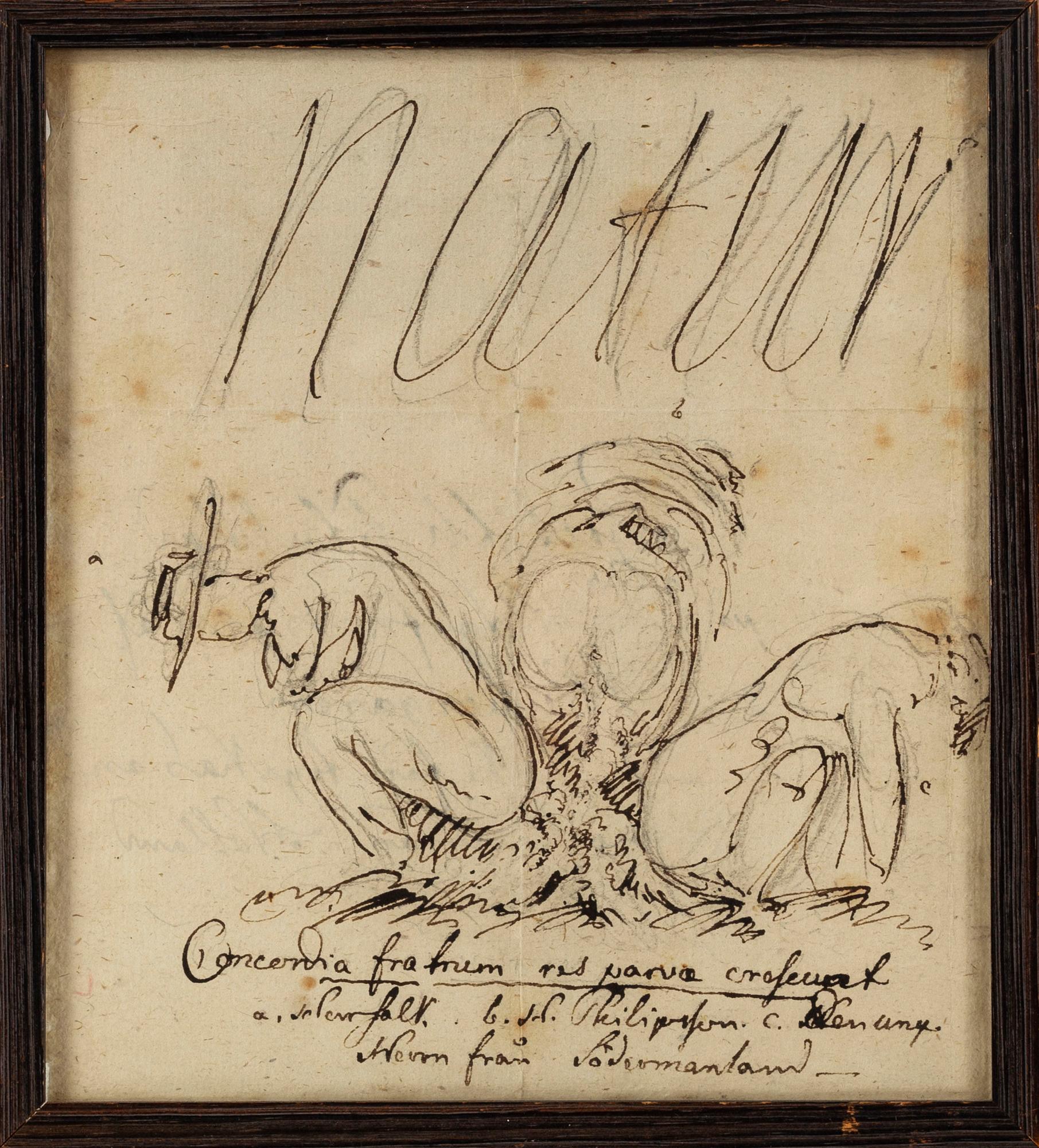 CARL AUGUST EHRENSVÄRD, attributed to, ink drawing.