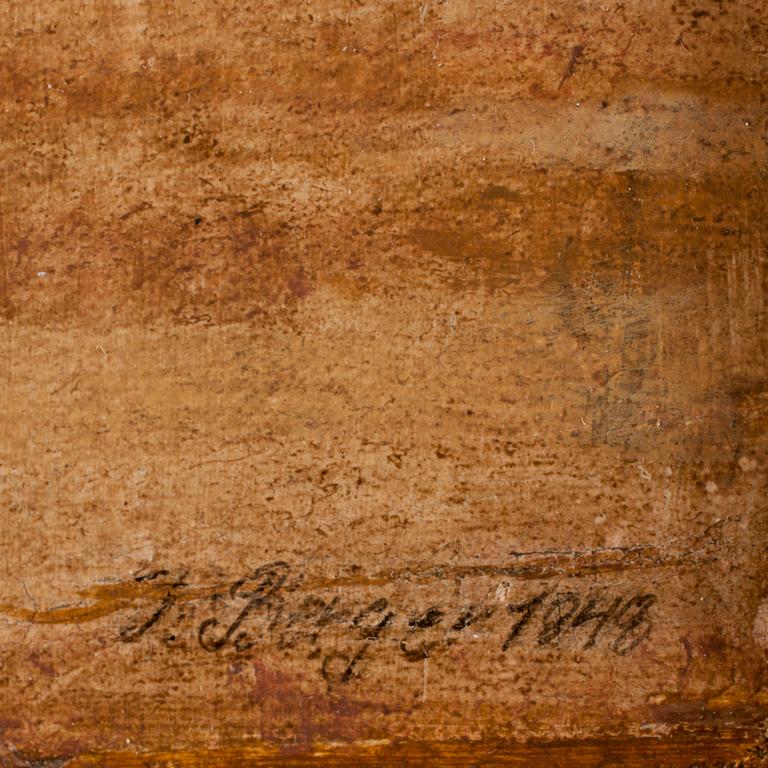JOHAN C. BERGER, olja på duk. Sign och dat 1848.