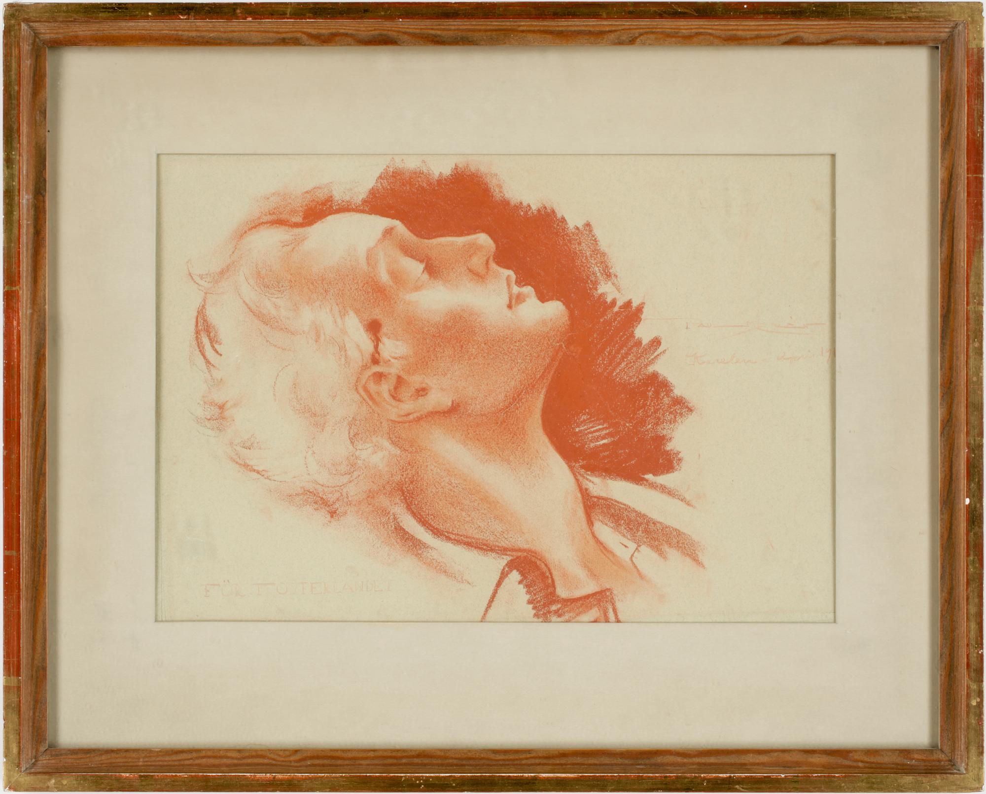 PAUL MYRÉN, teckning med rödkrita, pastell, sign och dat 1918.