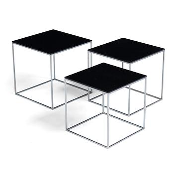 59. Poul Kjaerholm, a set of "PK-71" occasional tables, probably for E Kold Christensen, Denmark.