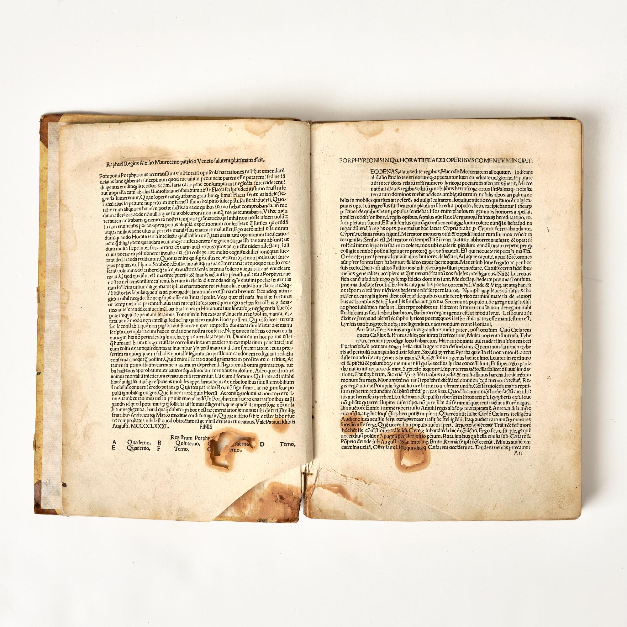 Incunable, Horace, 1481.