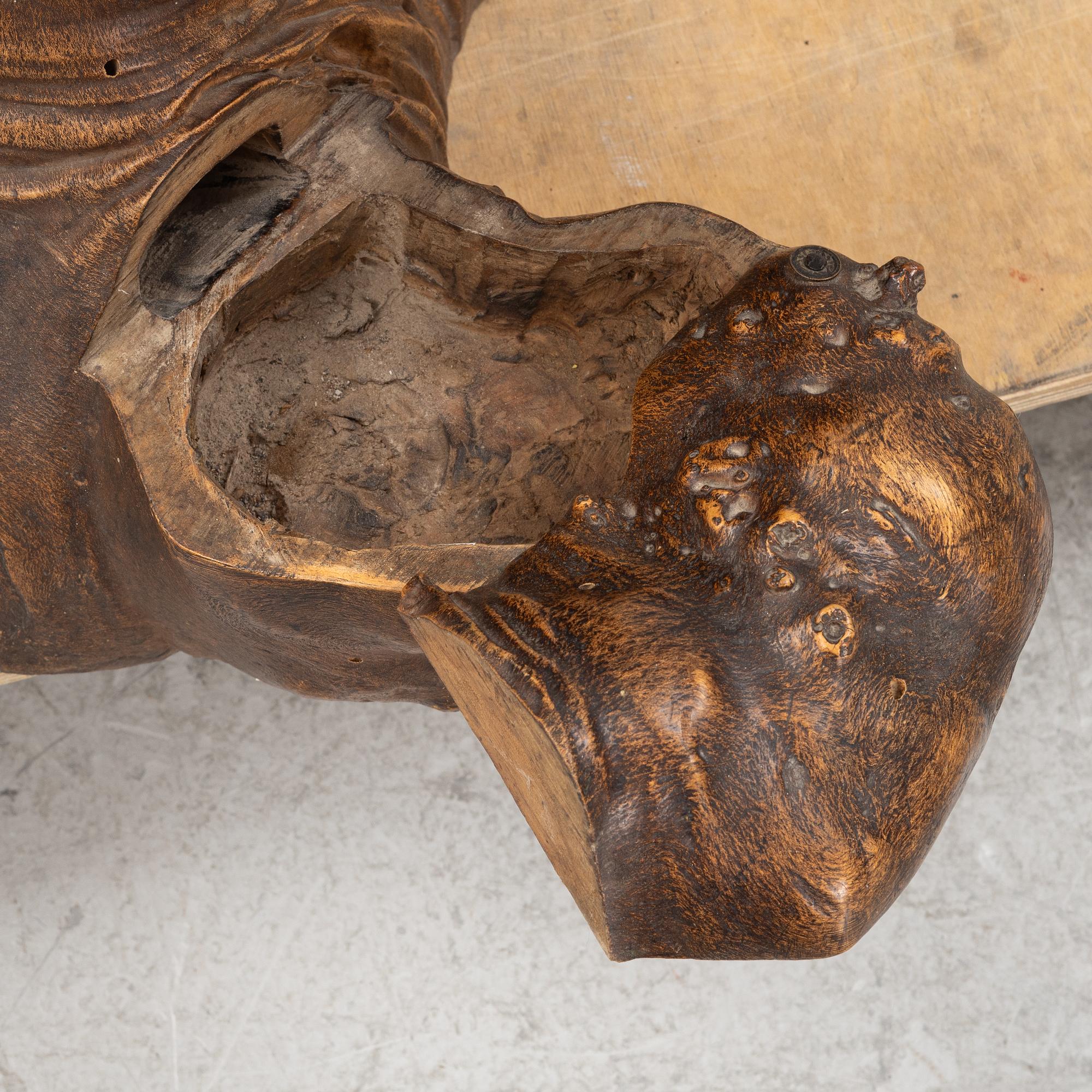 A wooden sculpture/table for tea ceremony, Japan early 20th century.