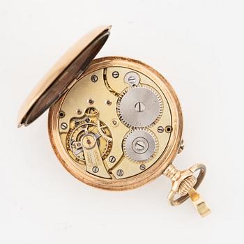 Pocket watch, 14K gold, 34 mm.