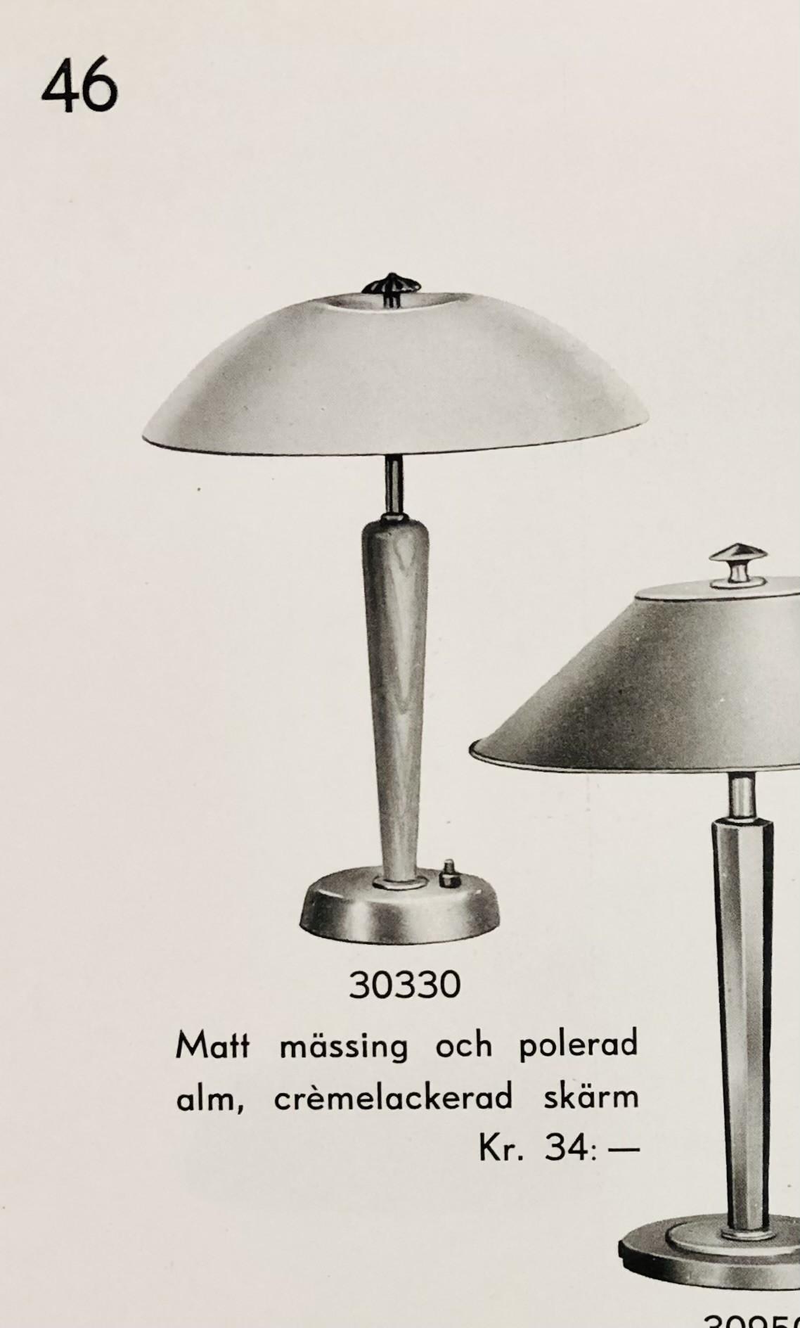 Bertil Brisborg, a table lamp model "30330", Nordiska Kompaniet, 1940s.